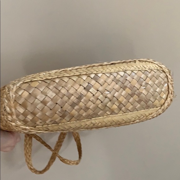 Vintage Handbag, Straw Flower Purse, Vintage Beach Bag, Floral Purse - Picture 5 of 8